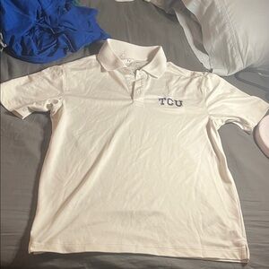 Under Armour White Polo with TCU Logo
